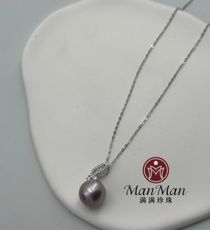 S925 Sterling Silver - Freshwater Pearl Necklace. The size of the pearls is 11-12mm. (A silver chain is included as a gift.) 110 0