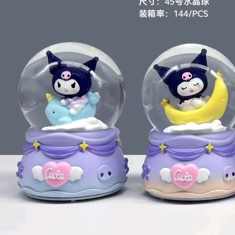 mini snowball princess castle Bola air salju lampu warna warni kastil 4