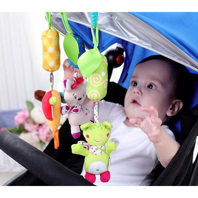 Baby Kids Rattles Toys Stroller Pram Crib Hanging Soft Plush Toys Animal Clip Bells Toys,Wind chimes baby stroller pendant newborn 0-3 years old baby toys 6