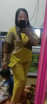 Product Review of db - AURA baju setelan muslim wanita kekinian korean style remaja dewasa crinkle airflow celana panjang atasan 3/4 terbaru 2025 baju set santai Kulot Casual from A**, w**😍 0