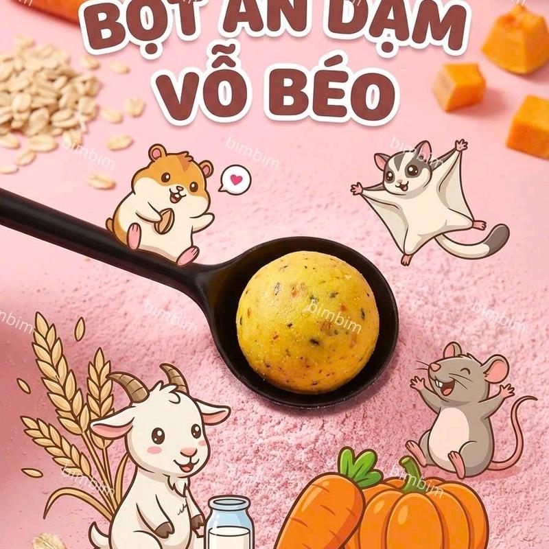 Bột ăn dặm vỗ béo tăng cân cho hamster, rat, sóc bay handmade by bimbim