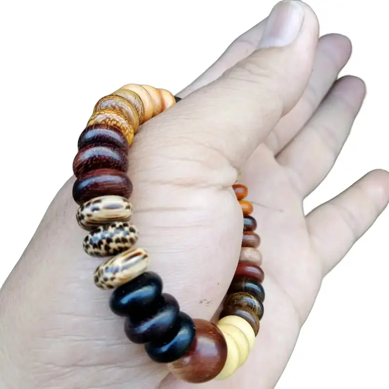 Gelang kayu mix model pipih 33 butir 0