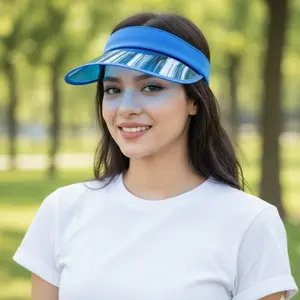 Topi Visor PVC Anti UV untuk Wanita Berolahraga di Musim Panas - Caps