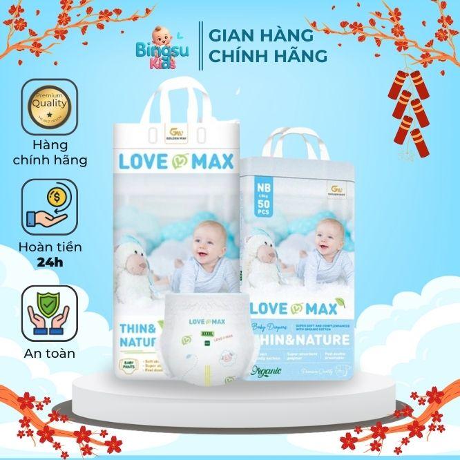 LOVEMAX Tã Bỉm Cao cấp Dán Quần Szie S,M,L,XL,XXL 3XL 4XL 5XL thấm hút tốt cho bé tả sơ sinh newborn miếng babies