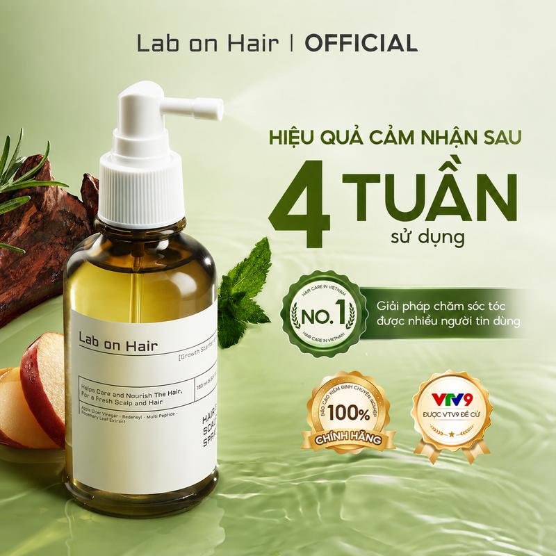 [Flash sale] Xịt mọc tóc Lab on Hair 160ml xịt dưỡng tóc với giấm táo Củng cố chân tóc Rụng Tóc Tóc mọc chậm Kích thích mọc tóc