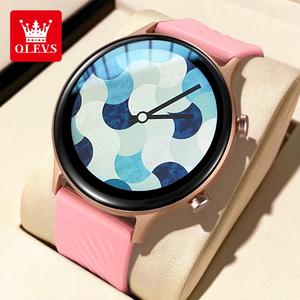 OLEVS Smart Watch For Men And Women Original Branded Waterproof PZL8204 Device Wearable Smartphone Pink Fashion Accessory