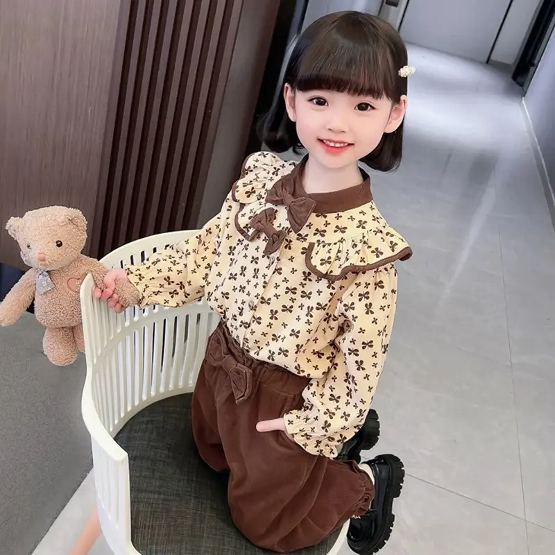 [zs1535] Size 4-6TH Setelan Joger COklat Coduroy Setelan Panjang Anak Perempuan Junior Premium