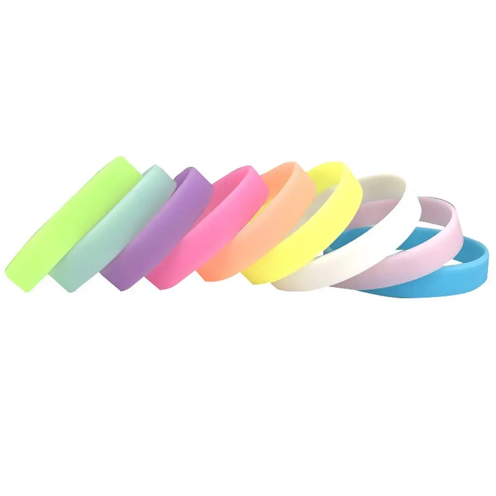 Jewelry Glow In Dark Hand Bands Cuff Bangle Flexible Bracelets Silicone Sports Wristbands Silicone Sweat Band Fitness Wristband Luminous Rubber Bracelets