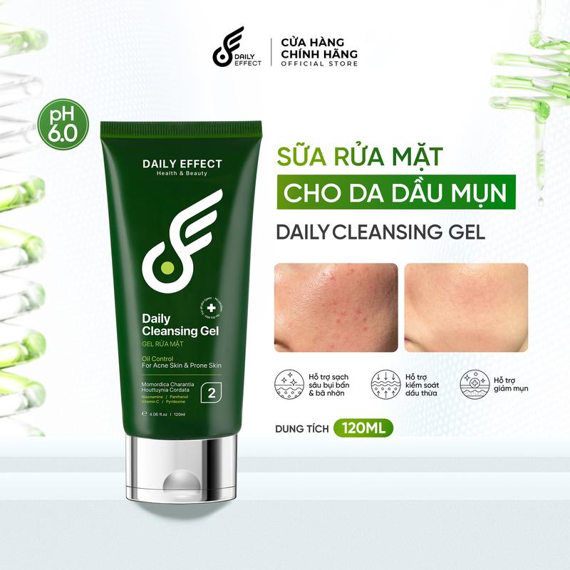   Sữa Rửa Mặt Dạng Gel Cho Da Dầu Mụn  DAILY EFFECT Daily Cleansing Gel  120ml  