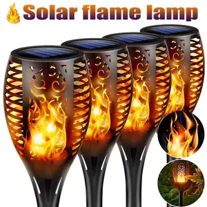 Solar Flame Lights Torch Flickering Light Waterproof Garden Decoration Outdoor Lawn Tiki Led Path Yard Patio Floor Lamp