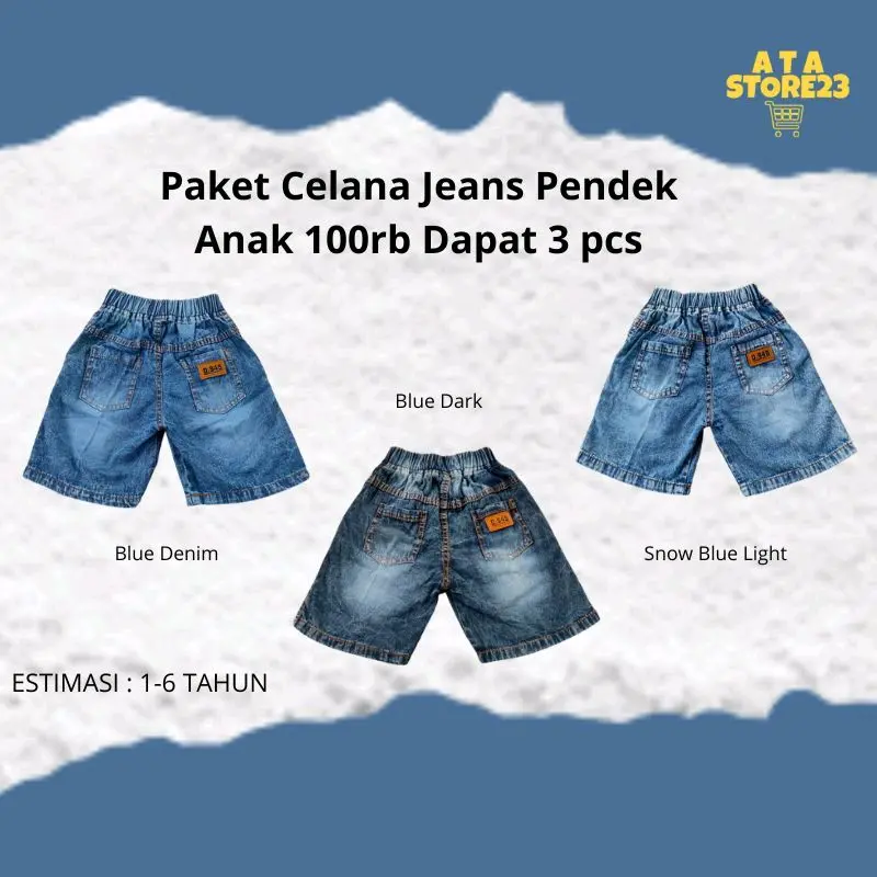 PAKET HEMAT CELANA JEANS PENDEK ANAK Fashion