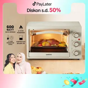 (Ekslusif Ischaindyofc) SAMONO Elektrik Oven 600 Watt Kapasitas 23 Liter 3 Knob Control Warna Pastel Garansi Resmi 1 Tahun [SW-EOG23]