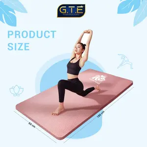 GTE | Matras Olahraga NBR Yoga Mats Anti Slip Tebal Premium & Pilates Mats 8 MM Abu Matras Free Tali | Afiliasi