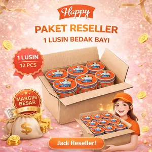 [PAKET RESELLER] 1 LUSIN Happy Talcum Powder Bedak untuk mencegah iritasi kulit | Bedak Aman digunakan pada kulit bayi hingga dewasa