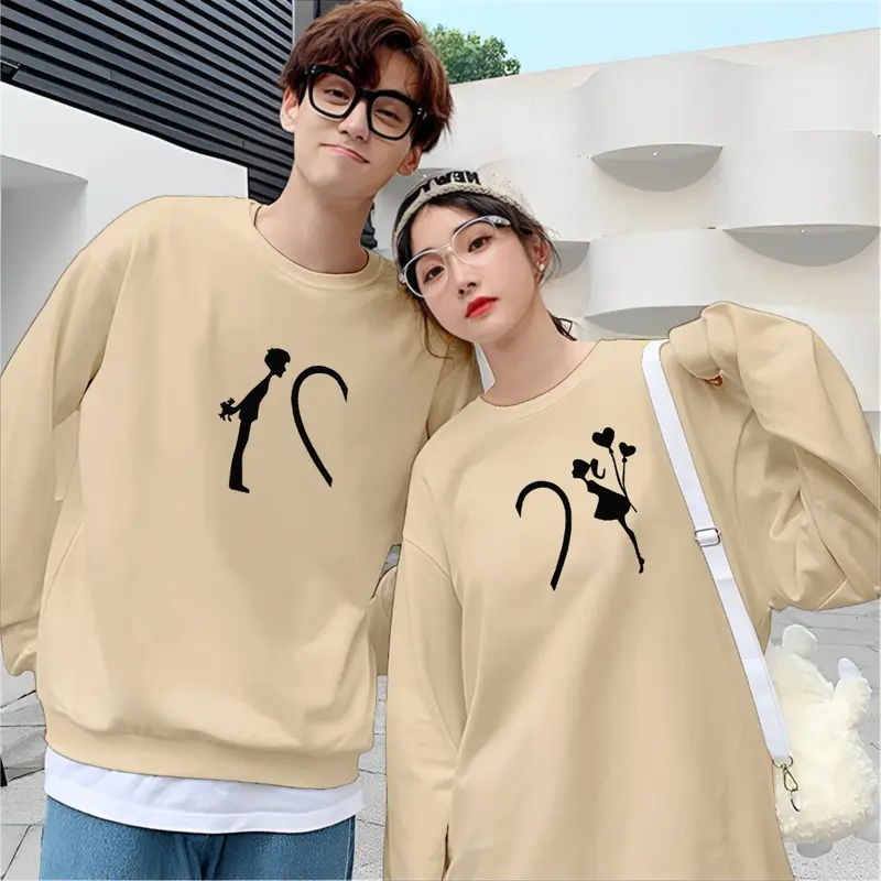Kaos Couple Pasangan Love Orang/Kaos Pria Wanita Lengan Panjang Bahan Baby Terry Premium/Kaos Kapelan 3