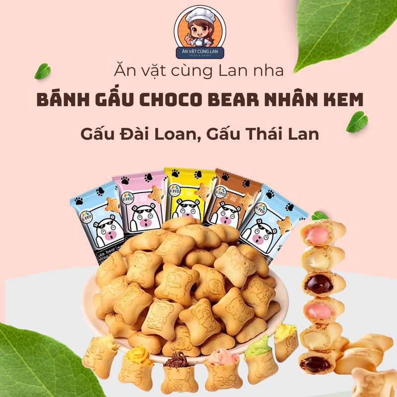  Bánh gấu CHOCO BEAR nhân kem sản xuất tại Đài Loan Food Cake Snack Ăn Vặt  40 GÓI  