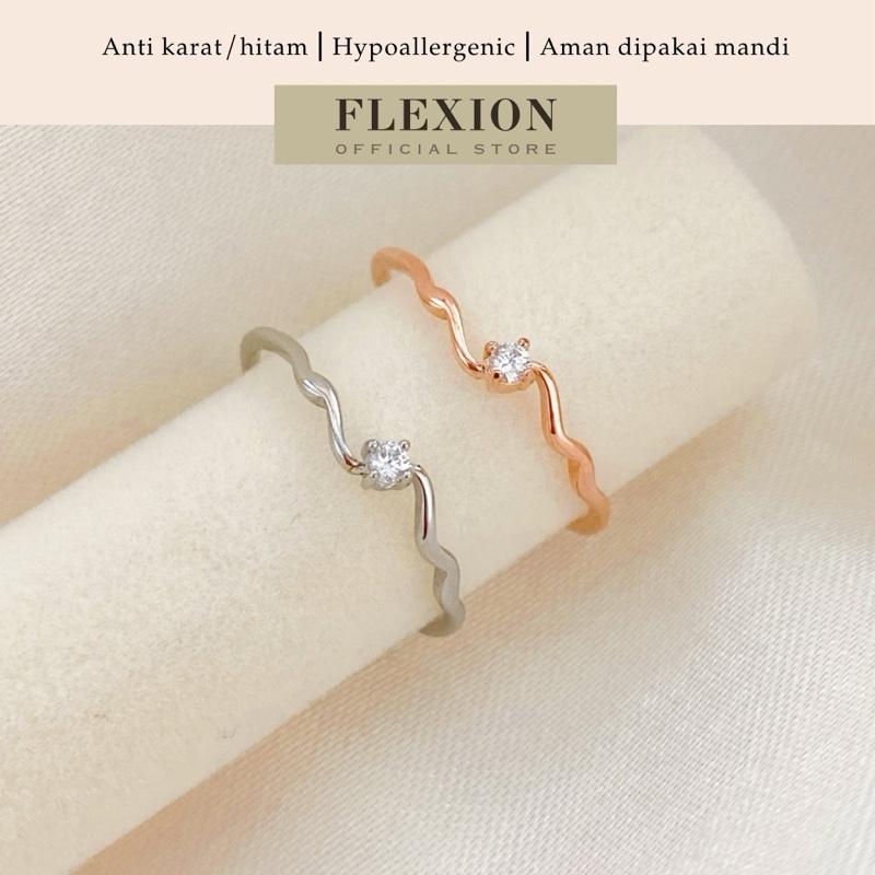 Flexion - Cincin Luminere Titanium Anti Karat/Hitam/Luntur - Free Ring Adjuster - Aksesoris dan Perhiasan Fashion Korea Aesthetic Classy Silver Rosegold - Stainless Steel 316L - 18K Gold Plated 0