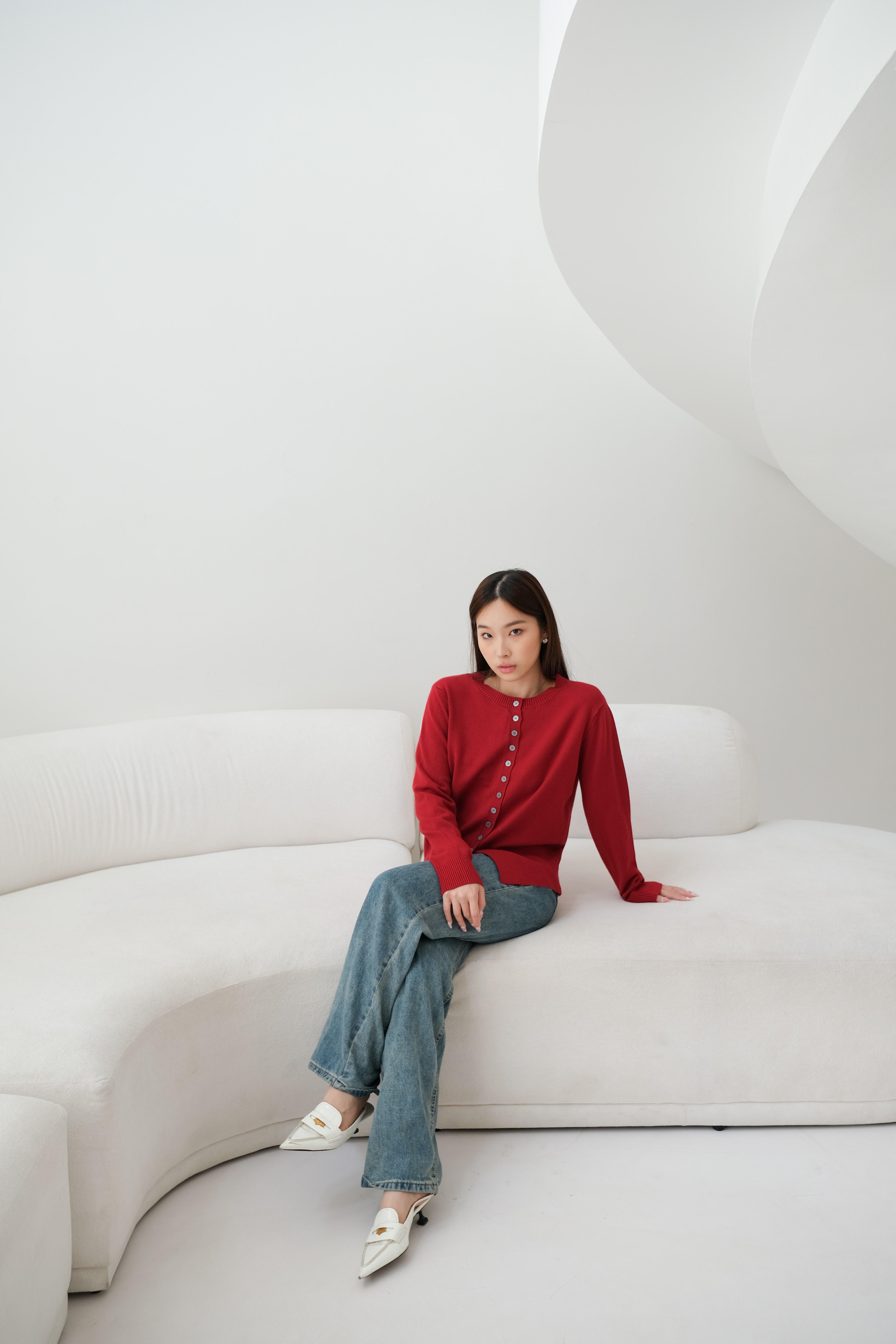 Kiyorawears - Aira Knit Cardigan / Premium Knit Sweater / Cardigan Wanita / Cardigan Rajut / Atasan Wanita Kekinian / Baju Atasan Wanita Terbaru / Jaket Wanita / Atasan Rajut Lengan Panjang / Outer Korean Style