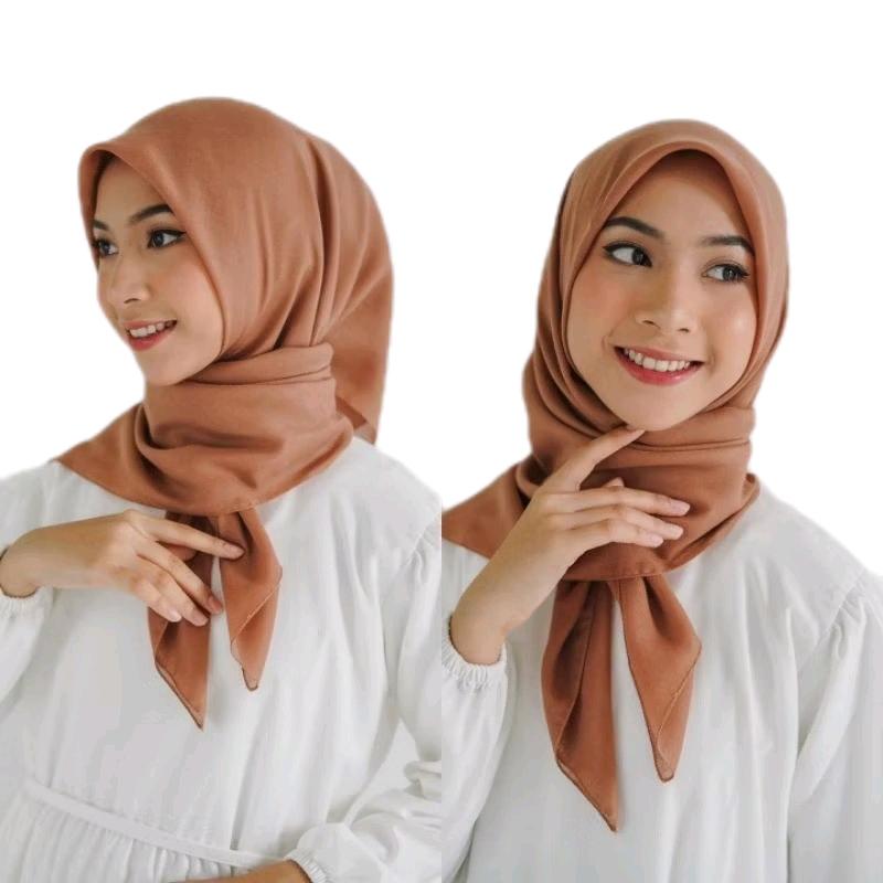 HIJAB SEGI EMPAT PARIS PREMIUM VOAL/PARIS PREMIUM JAHIT TEPI ukuran 110x110 arabian Cantik Square Basic Kerudung Muslim 0