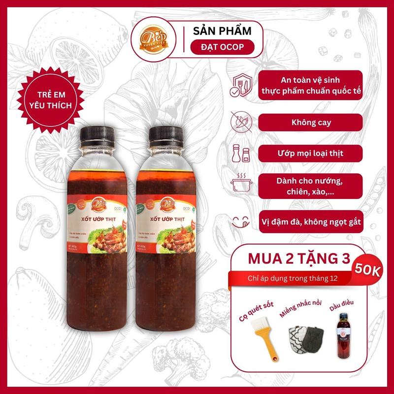  Combo 2 Chai Sốt Ướp Thịt Nướng BBQ Bếp Xuyên Việt 400G Nước Sốt Ướp Thịt Hải Sản Tiện Lợi. Gia Vị 