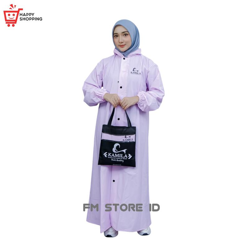 Product Introduction of (KAMILA) jas hujan gamis muslimah bahan pvc 0,25 anti rembes best quality pink 16