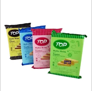 RANDOM 1PCS ATAU 1DUS TOP Wafer Krim 280 gram - Rasa Cokelat, Vanilla, Stroberi & Pandan - Snack Favorit Anda