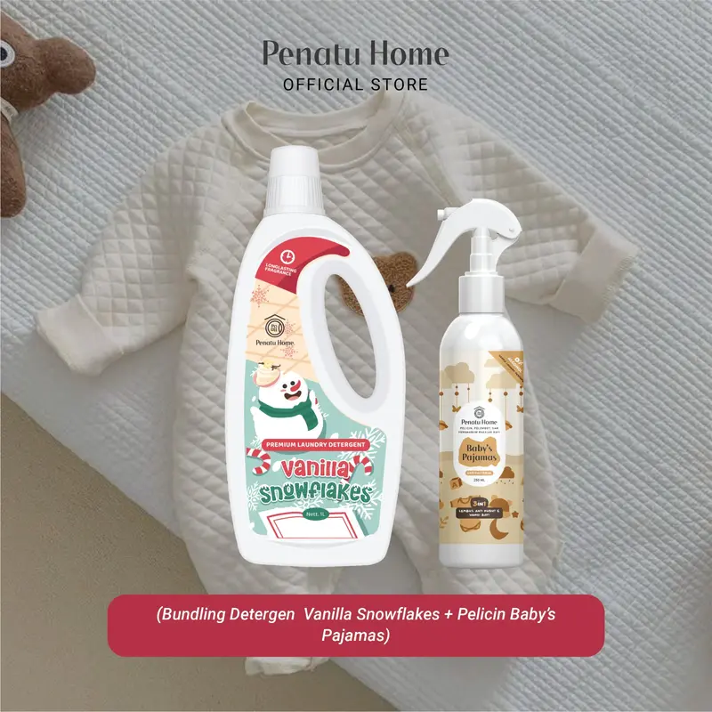[Penatu Home] Bundling Cucian Anak Wangi Bayi - Detergen Vanilla 1000ml | Baby Pajamas 250ml 1