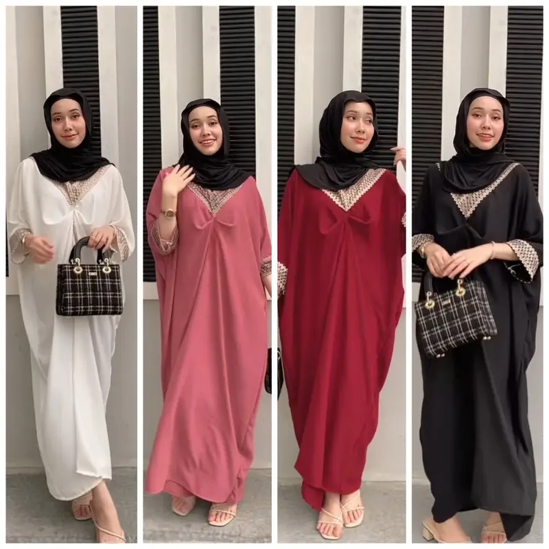 Humaira Kaftan Lebaran 2025 Crinkle Premium READYSTOCK