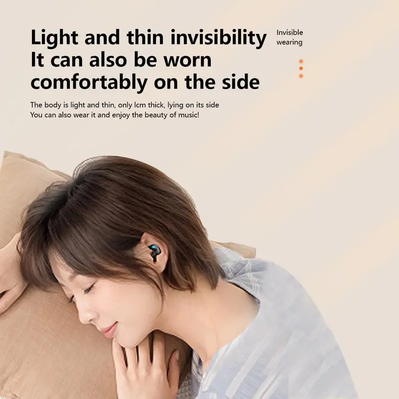X55 Sleeping Earbuds with Hi-Fi Stereo Sound Waterproof Build-in Mic Noise Cancelling For iPhone For Andriod Touch Control Earphones 2