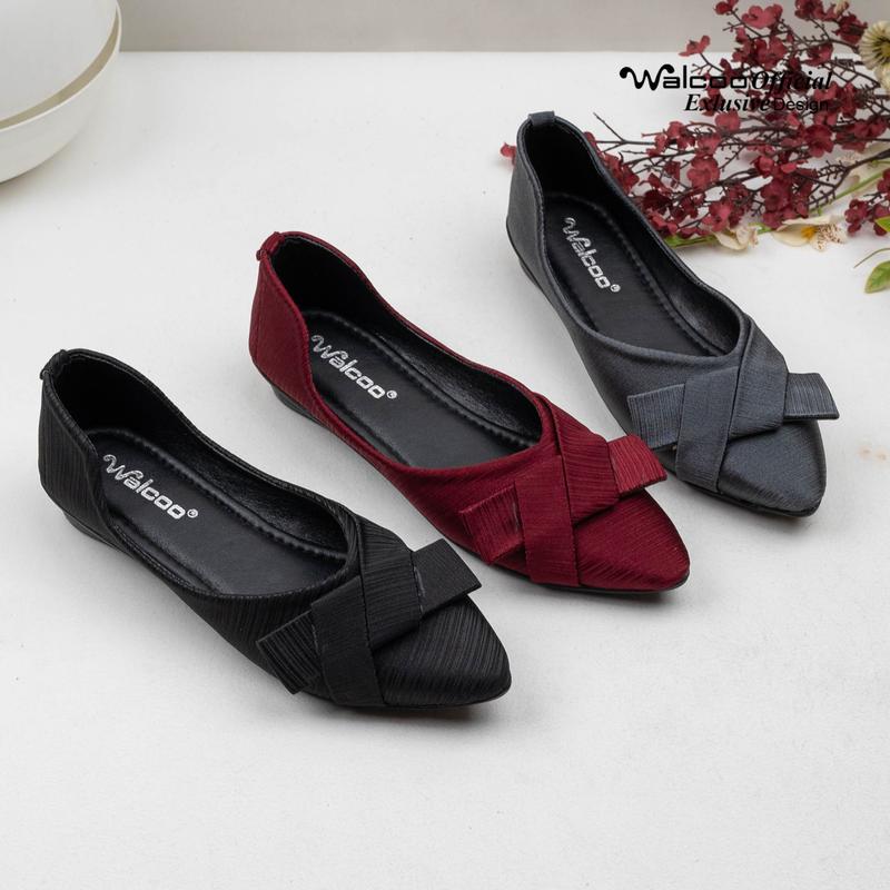 WALCOO DIONE Sepatu Flatshoes Wanita Bahan Satin Formal dan Kasual 4