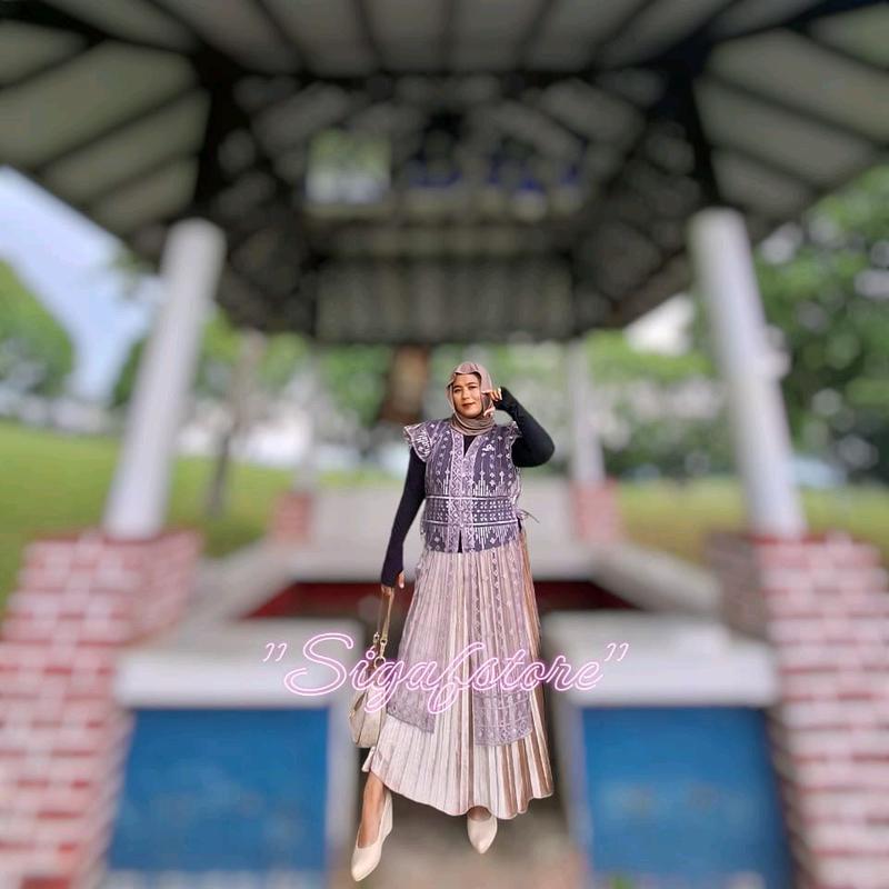 Olla Uoter Brukat Panjang Terbaru Viral 2025 - Pakaian Muslim Wanita - Outer Kondangan Cantik 1