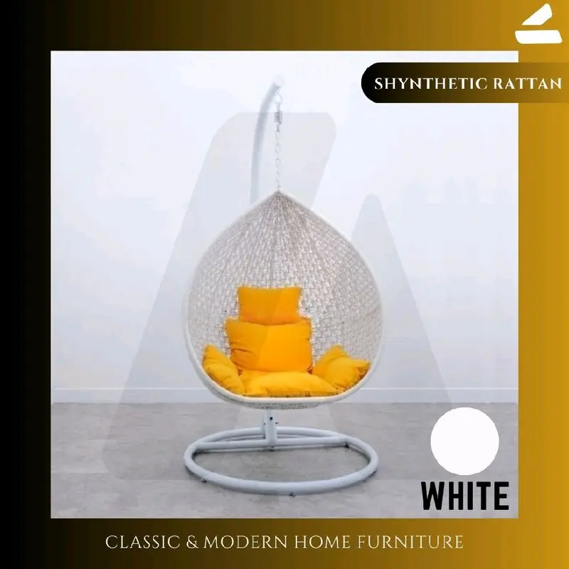 KURSI AYUNAN GANTUNG PIR ROTAN SINTETIS SET JOK BANTAL DUDUKAN / BANGKU TERAS AYUNAN GOYANG INDOOR OUTDOOR - DESAIN MINIMALIS SYNTHETIC RATTAN Furniture 3