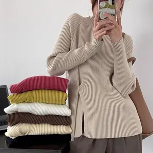 Knitwear Atasan Sweater Wanita Oversize Lengan Panjang Rajut Premium Korean Style