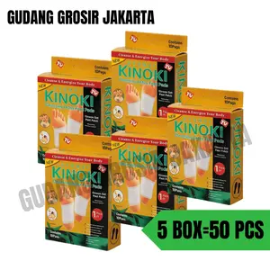 NEW 5 Box isi 50 PCS Kinoki Gold Detox Foot Pads Koyo Penyerap Racun Dalam Tubuh Secara Alami