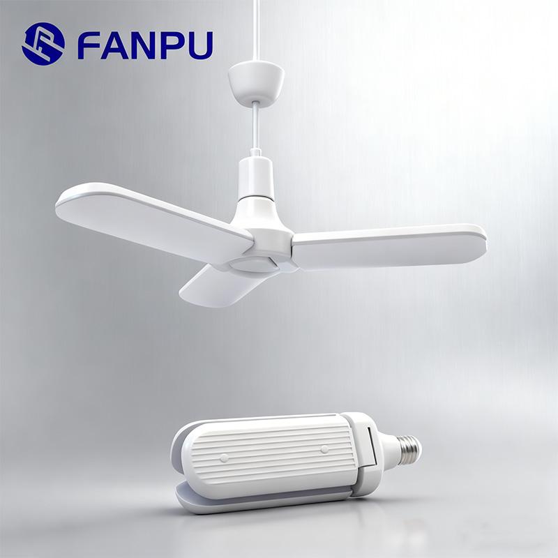 Đèn LED Tiết Kiệm Điện Siêu Sáng Mới FANPU, Bóng Ba Cánh, Có Thể Gấp Lại, Siêu Sáng, Dùng Gia Dụng, Trong Nhà, Chân Đèn E27, Loại Vít Xoắn, Công Suất Lớn Y10086
