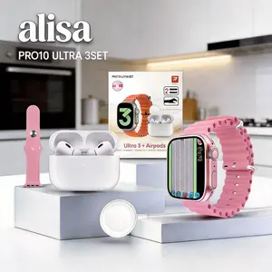 Terbaru Jam Tangan Ultra PRO 10 Layar HD 2.01"  Smartwatch Free Headset dan Strap Polos Jam tangan Panggilan Bluetooth HDDetak Jantung & Oksigen Darah Real-TimeJam Tangan Pintar untuk Pria & Wanita