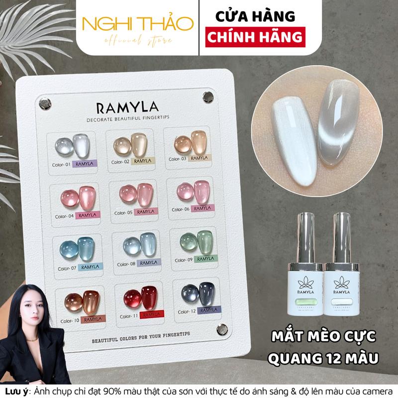 Set sơn gel mắt mèo cực quang RAMYLA 12 màu