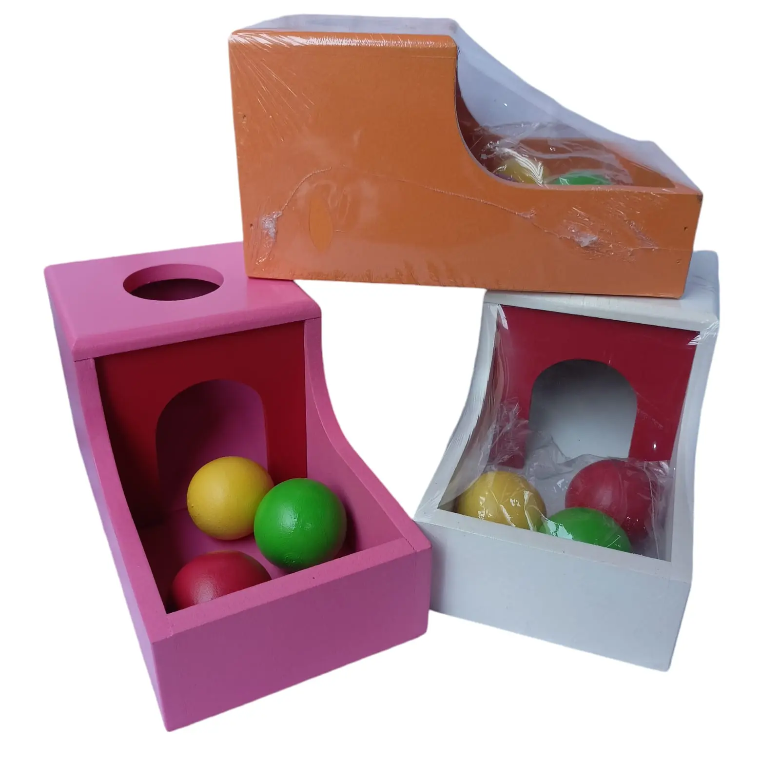 Kotak Bola Warna Object Permanence Box/Montessori Object Permanence Box/Mainan Edukasi Anak