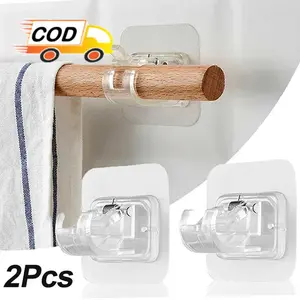 Gantungan Tempel Dinding Clamp 2 PCS Penyangga Tiang Gorden Barang Rumah Curtain Rod Wall Hanger