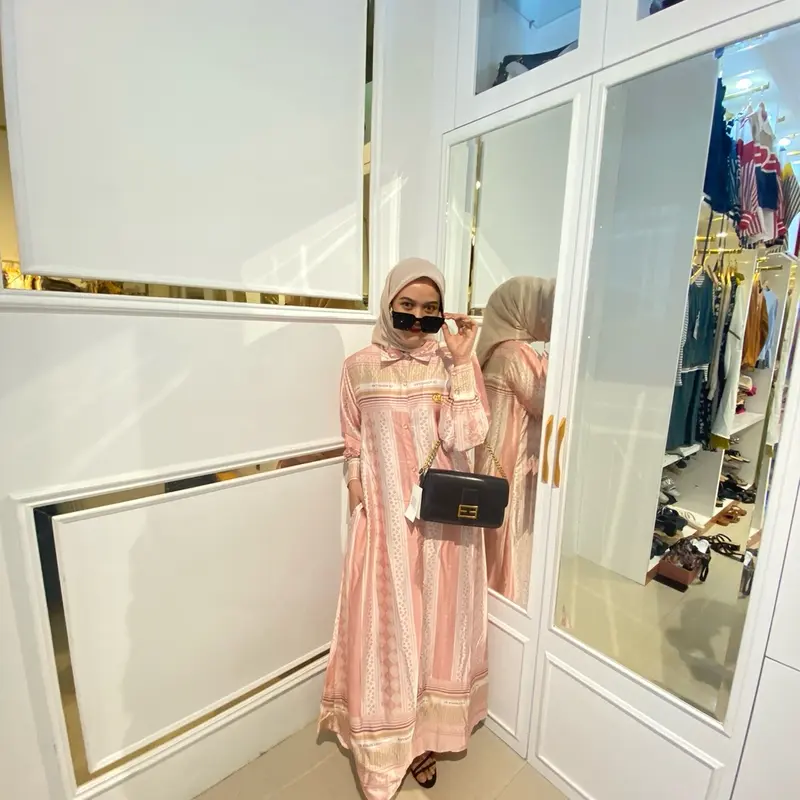 Gamis silk A.T keluaran terbaru bahan silk premium 1