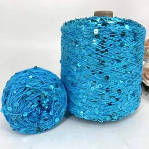 COOMAMUU 50/Ball ????? 140M Hand Knitting Cotton Yarn 3mm+6mm Sequins Yarn DIY for Woman Woollen Sweater Hat Scarf Supplier - AJ021