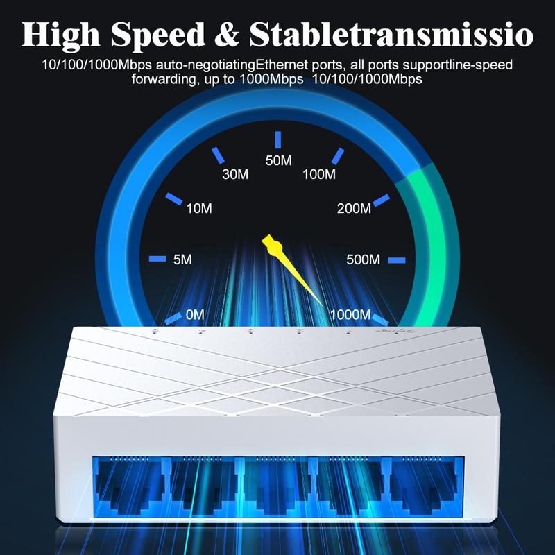 Product Introduction of White 8-Port Gigabit Switch | Plug-and-Play Cooling Design | Home Office & Gaming Ready (TikTok Verified) 2