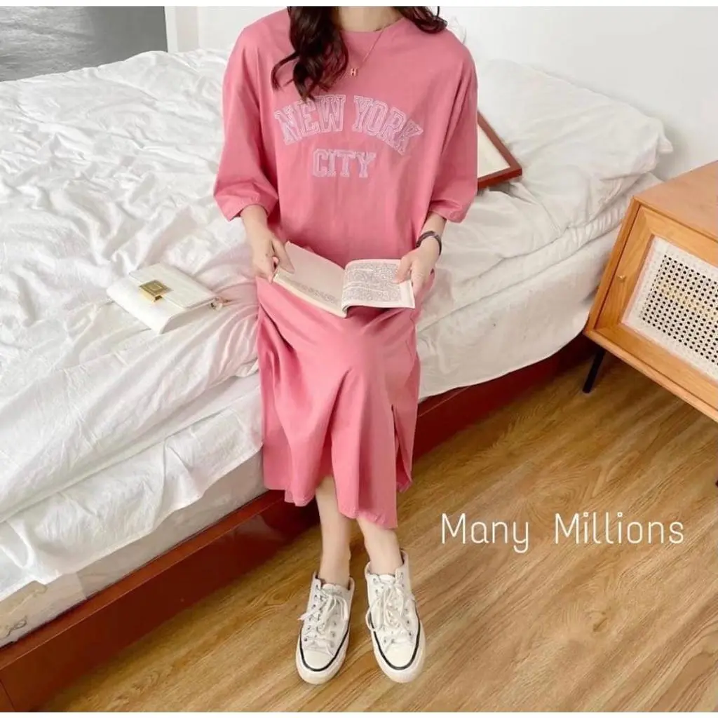 Damai fashion jakarta long DRES JUMBO wanita NAURA  DASTER SANTAI