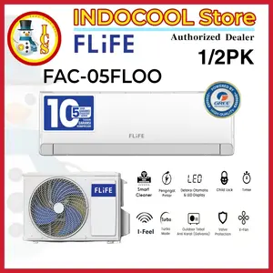 Flife Ac 1/2 PK FAC-05FLOO 5200 Btu/h LED Display SelfCleaner I-Feel Dehumidifier Evaporator Goldfin - Garansi 5 Tahun Sparepart 10 Tahun Kompressor