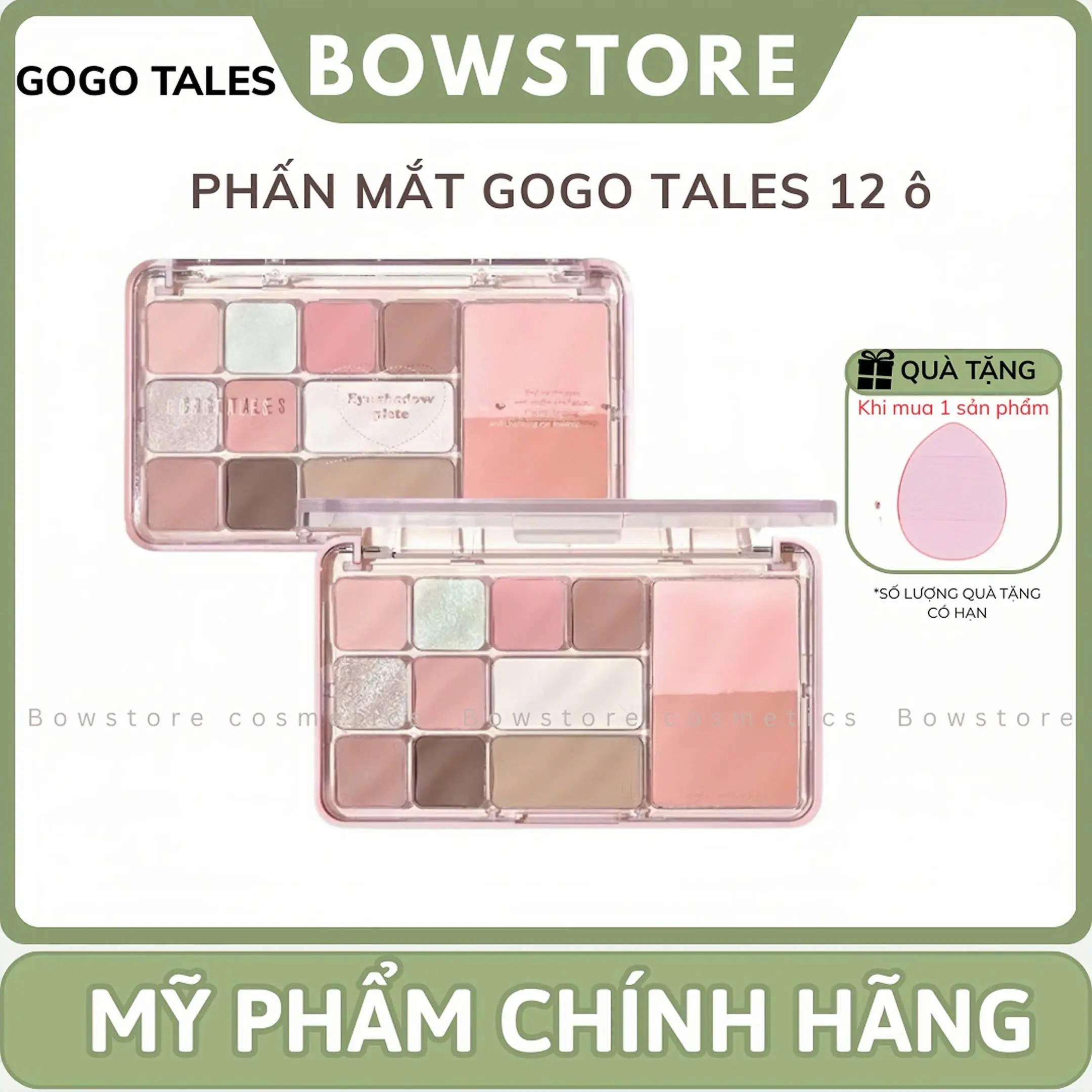 [THUỶ ĐỖ X BOWSTORE] - Bảng phấn mắt Gogotales 12 ô mắt má tạo khối 4 in 1 Gogotales Heart Racing GT724 Bowstore