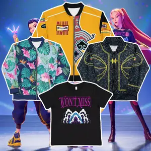 Jaket Cosplay Anak Kpop Demon Hunters Rumi Mira Zoeys Huntrix Motif Colorful Nyaman Trendy Dan Penuh Gaya Untuk Anak Usia 4-12 Tahun Desain Unik Eye-Catching Bahan Nyaman Berkualitas
