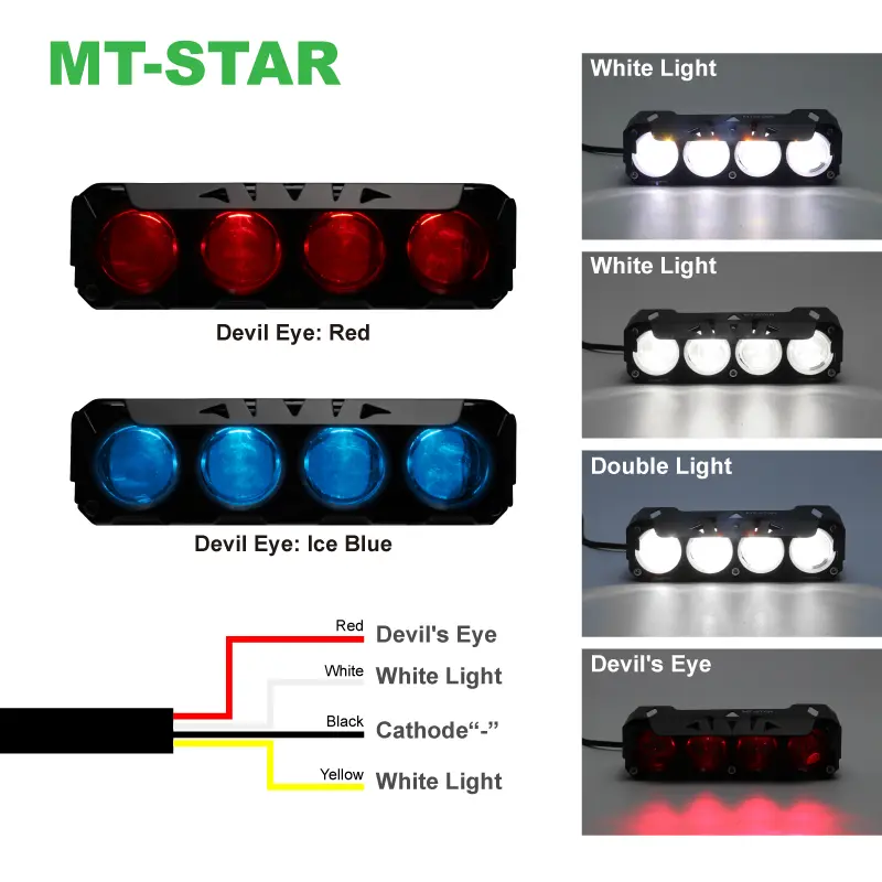 MT-STAR Lampu Tembak Sorot SQL 4 Lensa Plus Devil d2 d3 Original MTSTAR Universal Untuk Car/Motorcycle Car 7