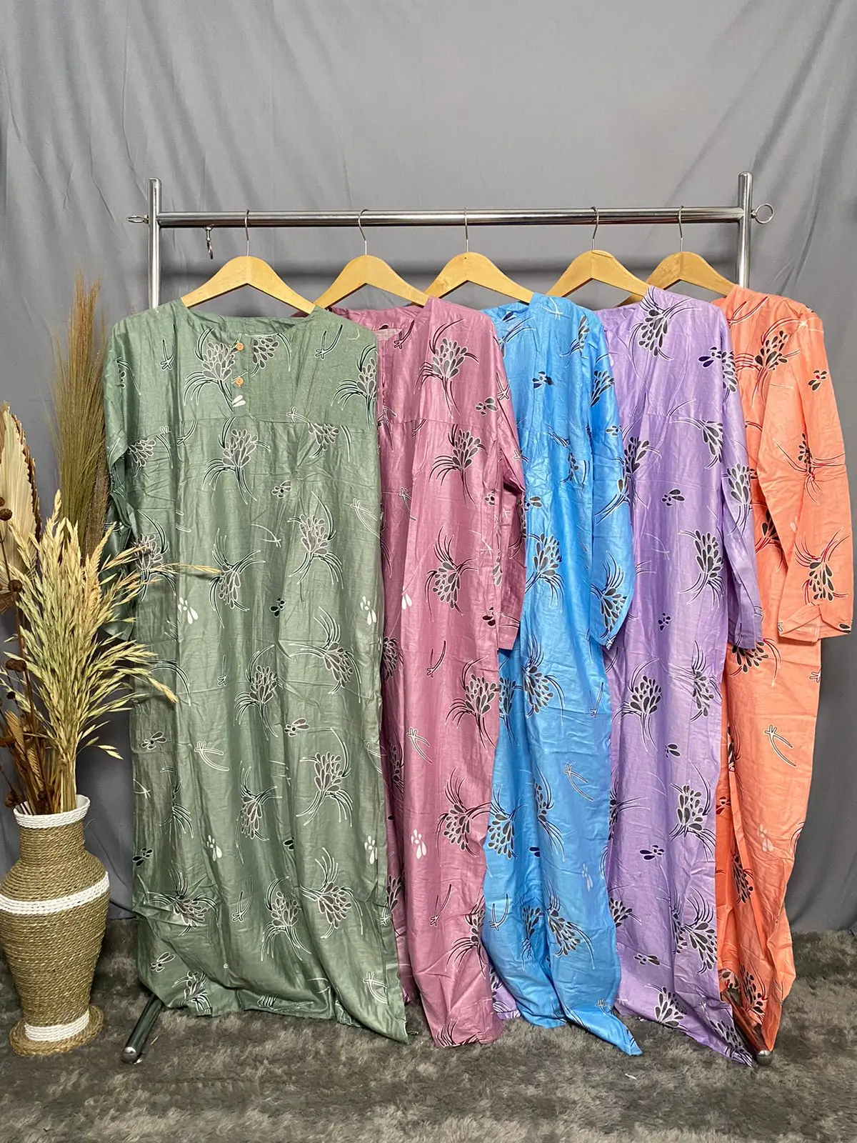 Daster Muslimah / Daster Muslim Motif Bunga / Daster Lengan Panjang / Daster Muslimah Jumbo / Daster Muslim / Daster Muslim Rayon