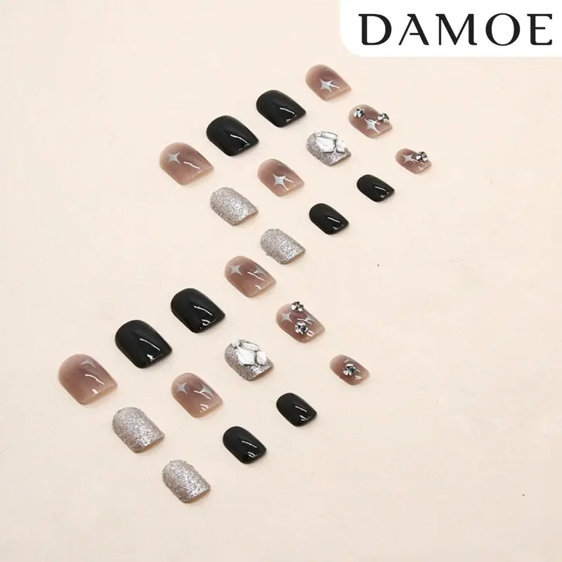 [FREE NAIL TOOLS] - QH-077 - Damoe Barbie Nail Art Kuku Palsu Premium Collection Tahan Lama Tahan Air 3