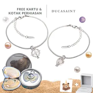 DucaSaint - Wish Pearl Bracelet | Asli Mutiara Air Tawar Gelang Stainless Steel Viral Hadiah Hampers Kado Gift Love Pearl